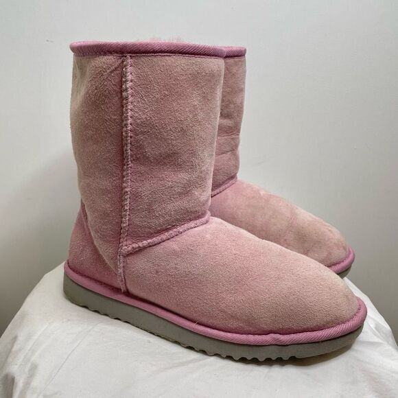 UGG Australia Classic‎ Short 5825 Leather Sheepskin Lined Winter Boots Pink 8 - Picture 11 of 11